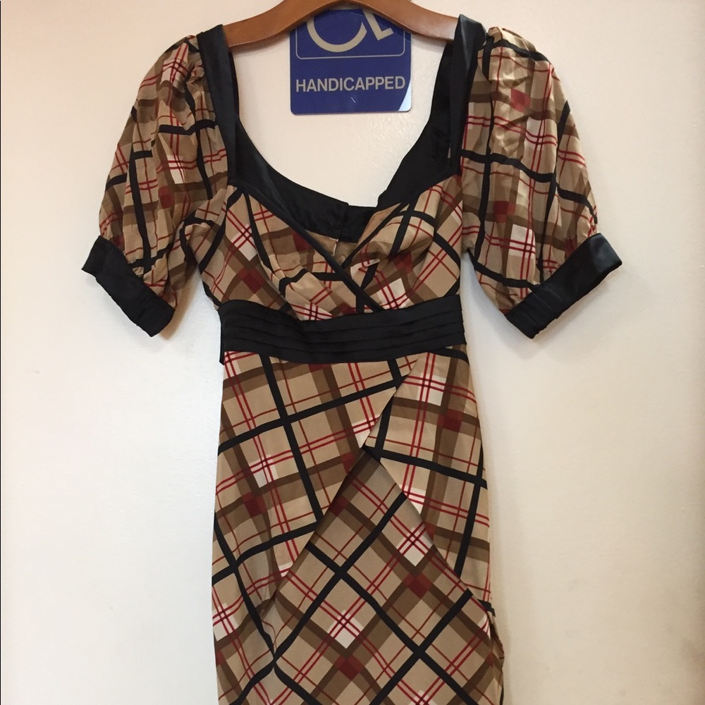Bebe nude plaid dress